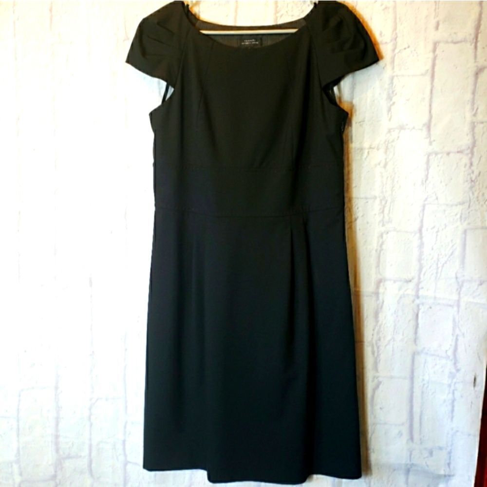 TAHARI ASL Arthur S. Levine Cap Sleeve Classic Black Dress 10